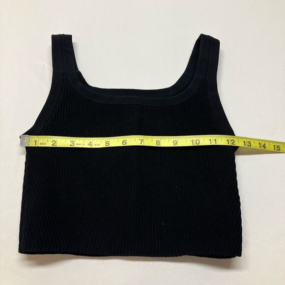 CUTS Coreflex Cropped Wide Strap Square Neck Ribbed Tank Black Women’s Size S - Picture 6 of 7